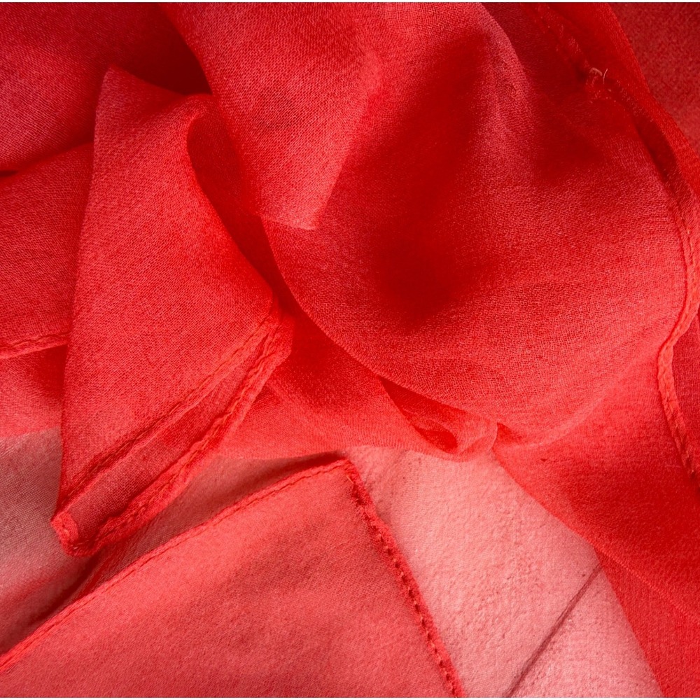 Unbranded Abstract Print Sheer Rectangular Scarf Red Multi Accessory - Picture 10 of 11